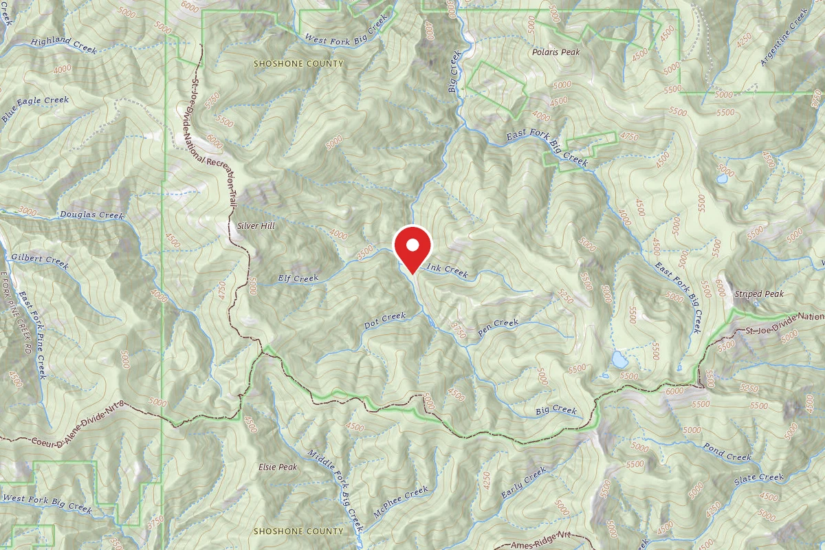 Idaho Panhandle Dispersed Campsite ROAD 2354, MM 5.4
