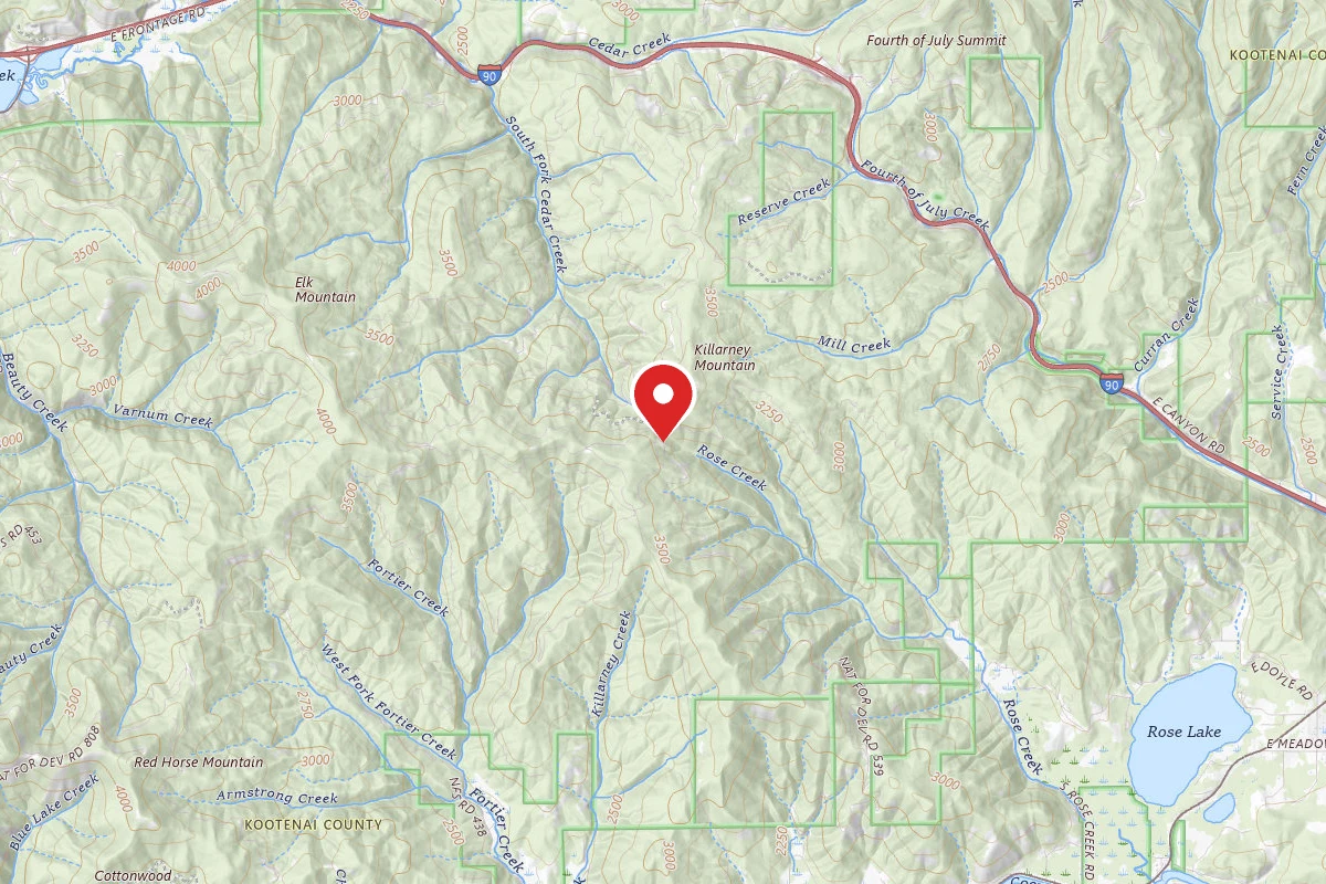 Idaho Panhandle Dispersed Campsite 539MM7.4
