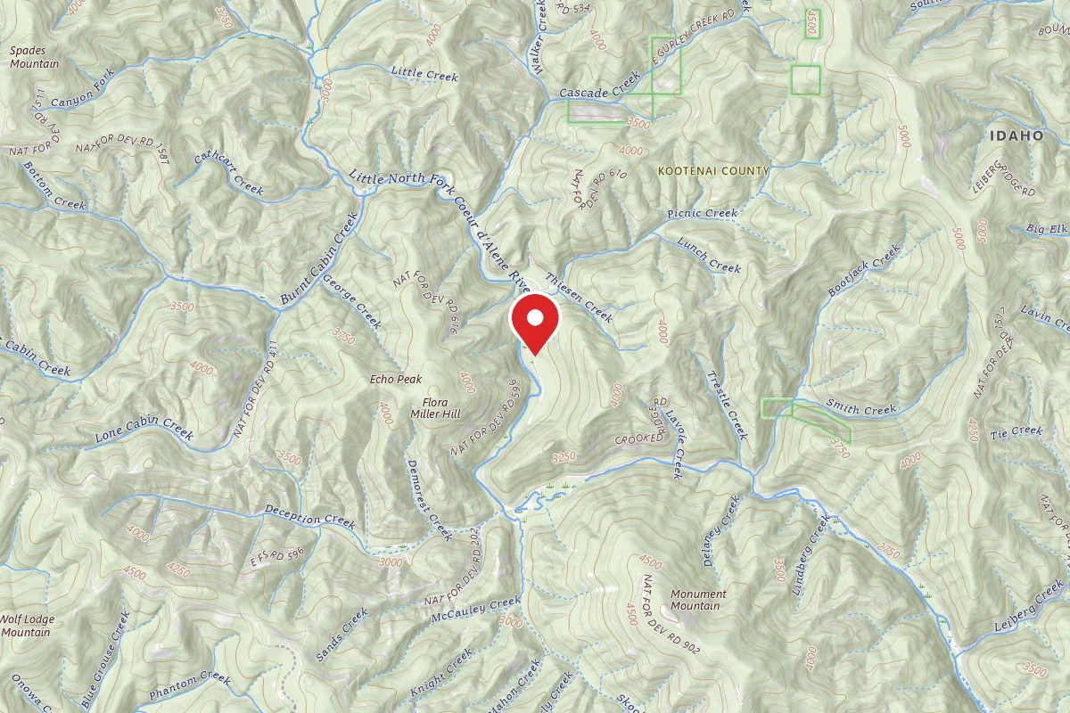 Idaho Panhandle Dispersed Campsite RD 209 SITE 53
