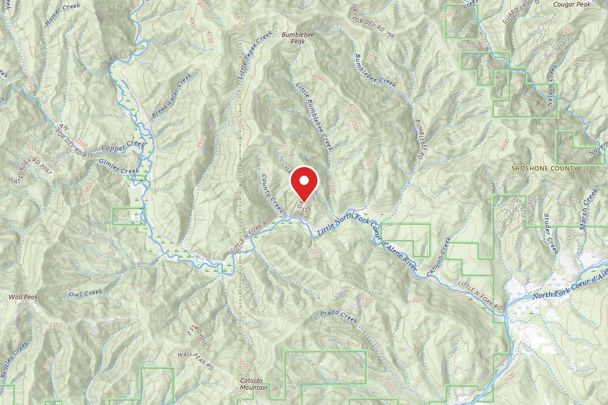 Idaho Panhandle Dispersed Campsite RD 323 MM 1.2