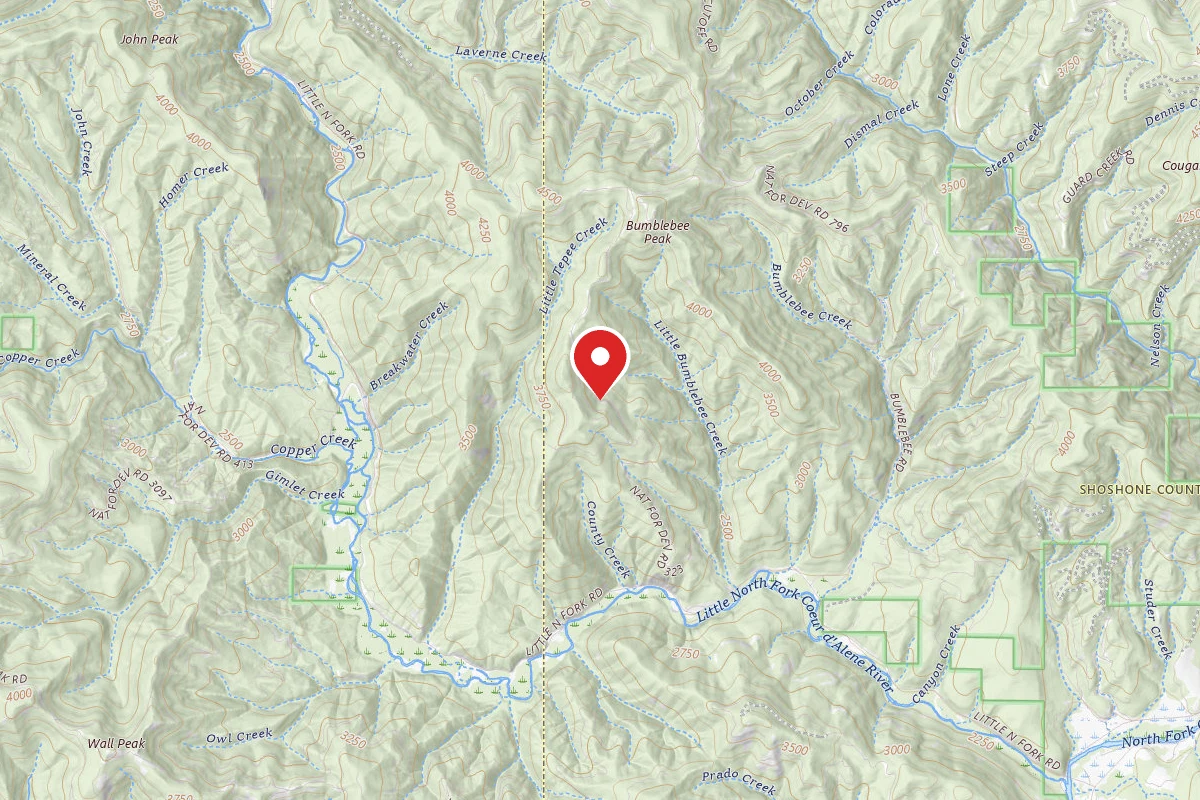 Idaho Panhandle Dispersed Campsite RD 323 MM 3.2