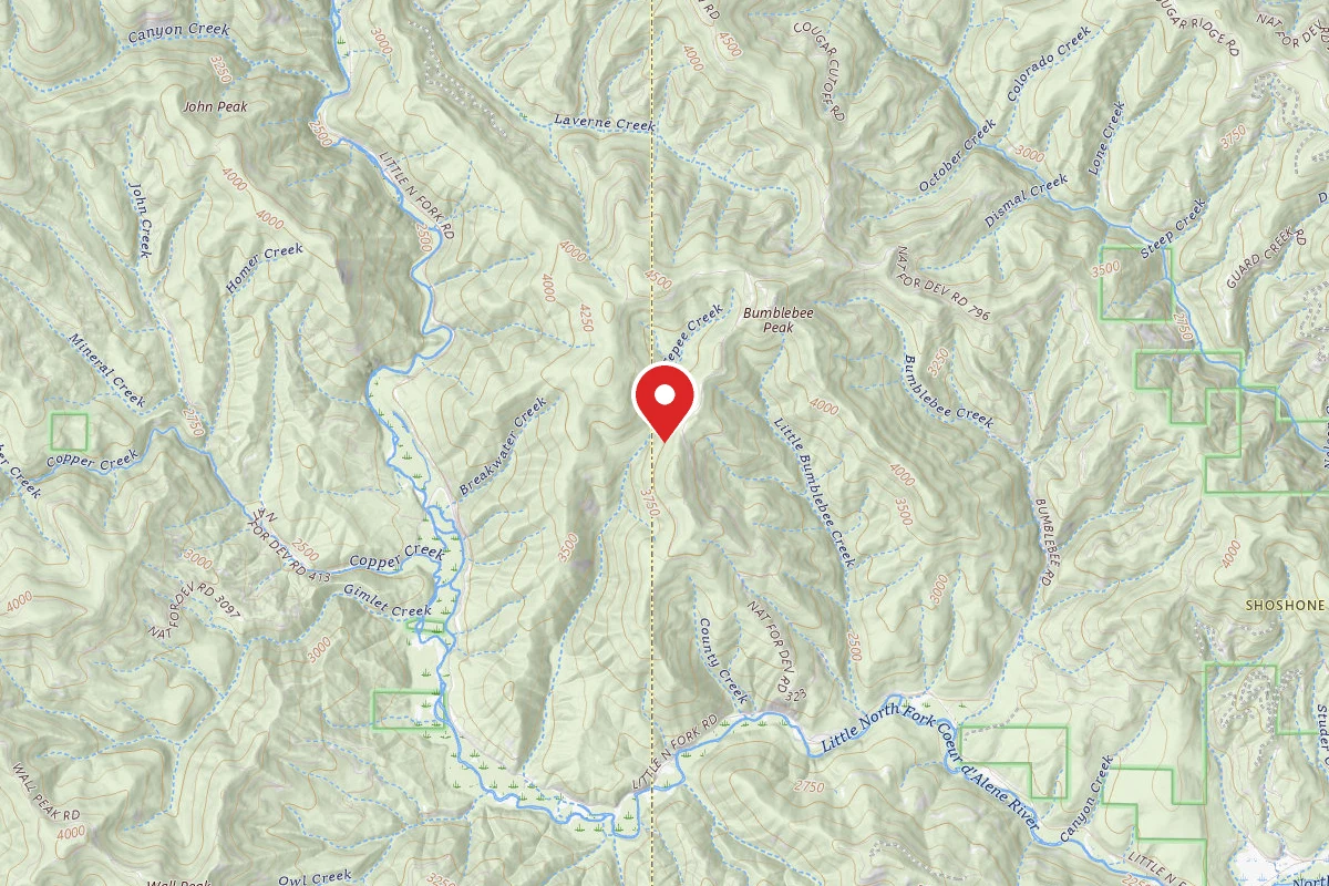 Idaho Panhandle Dispersed Campsite RD 323 MM 3.9