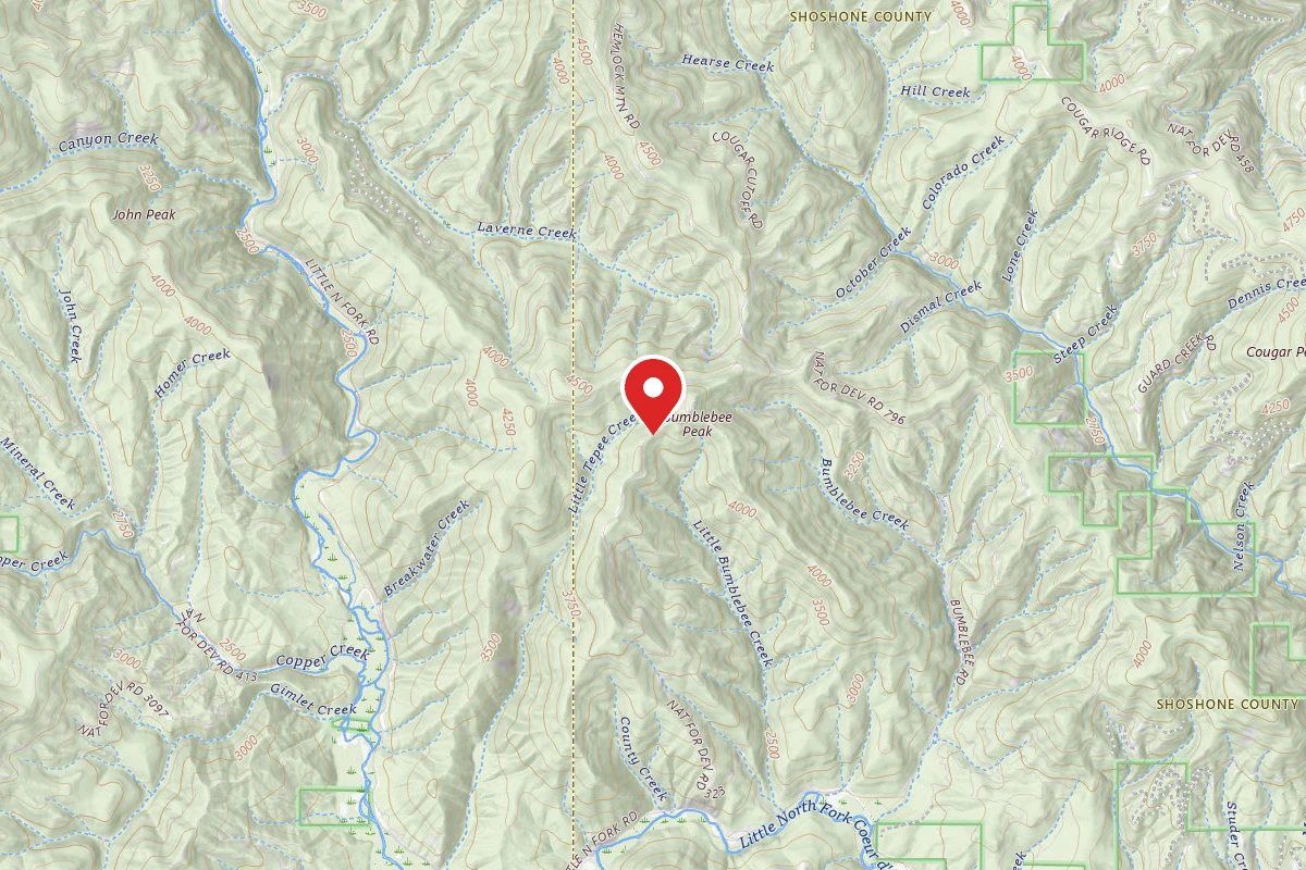 Idaho Panhandle Dispersed Campsite RD 323 MM 4.8