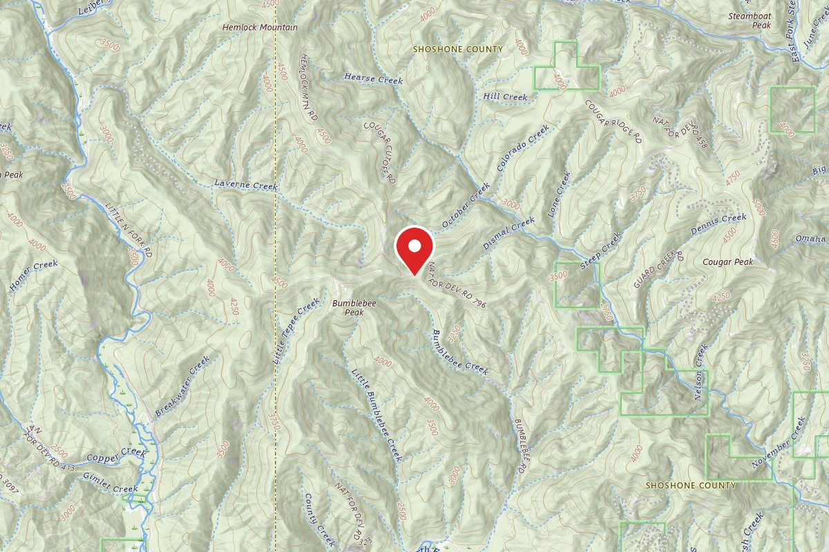 Idaho Panhandle Dispersed Campsite RD 323 MM 6.8