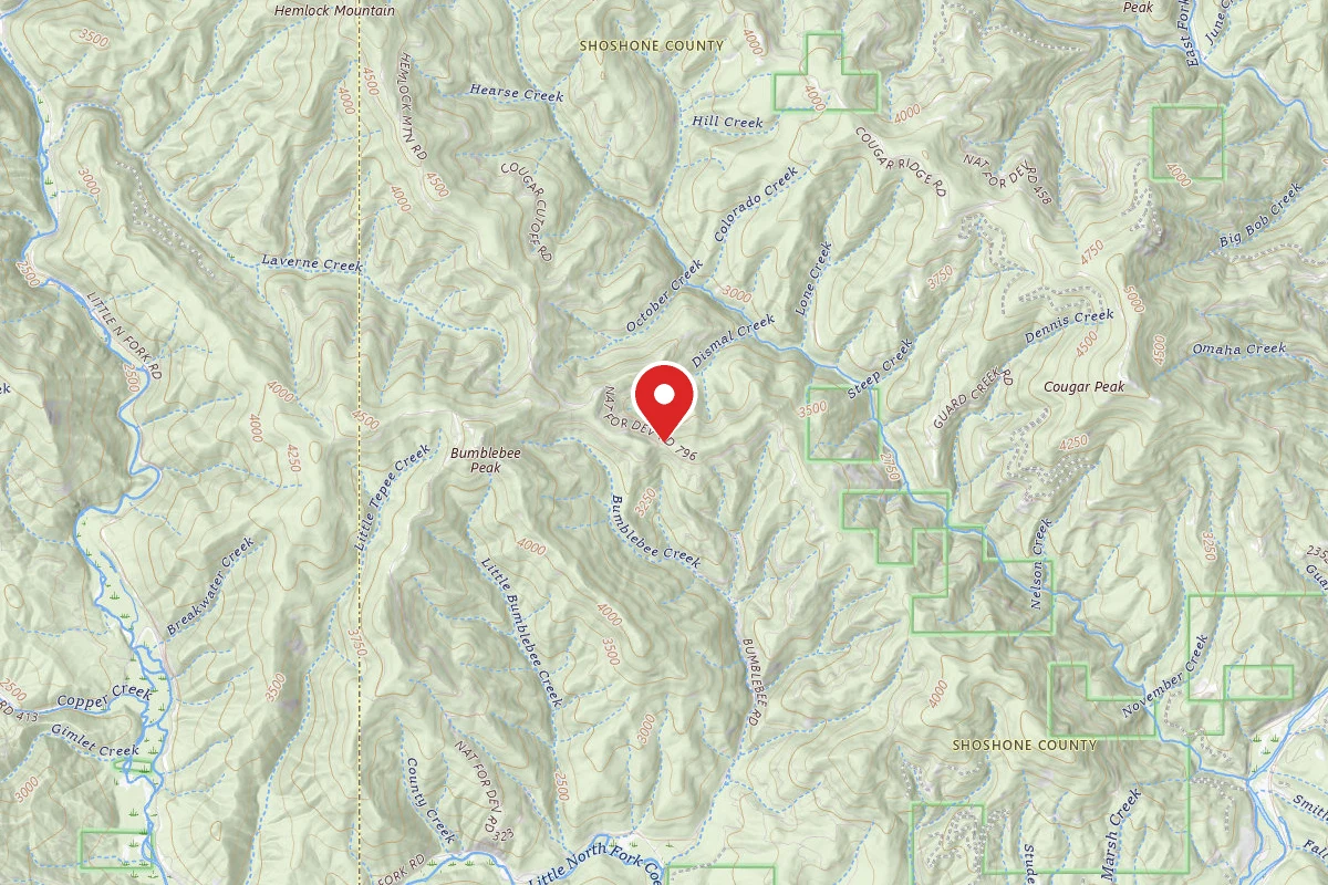 Idaho Panhandle Dispersed Campsite RD 796 MM 7.7