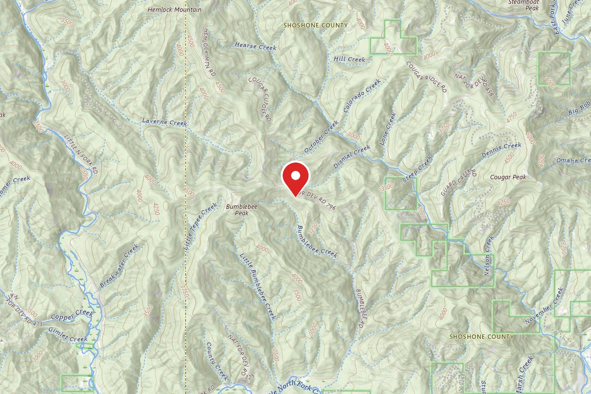 Idaho Panhandle Dispersed Campsite RD 796 MM 8.2