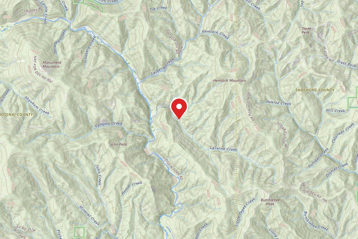 Idaho Panhandle Dispersed Campsite RD 919 MM 5.0