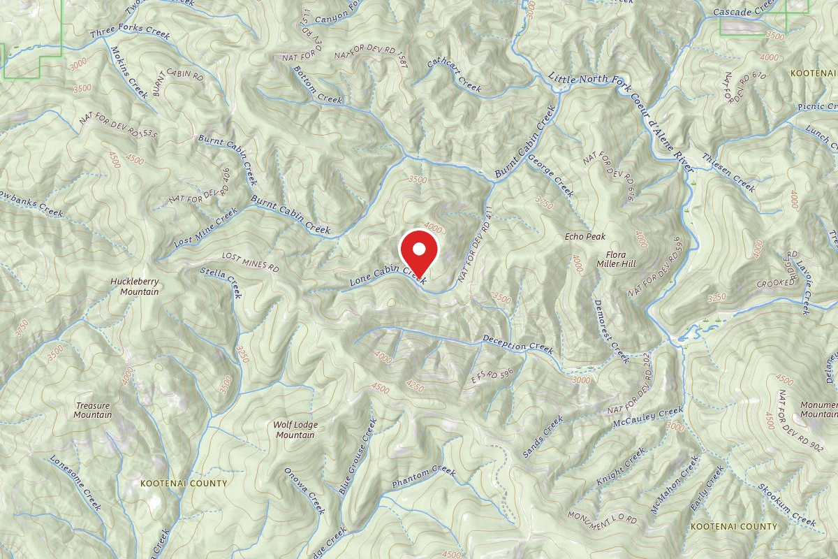 Idaho Panhandle Dispersed Campsite RD 411 MM 1.75