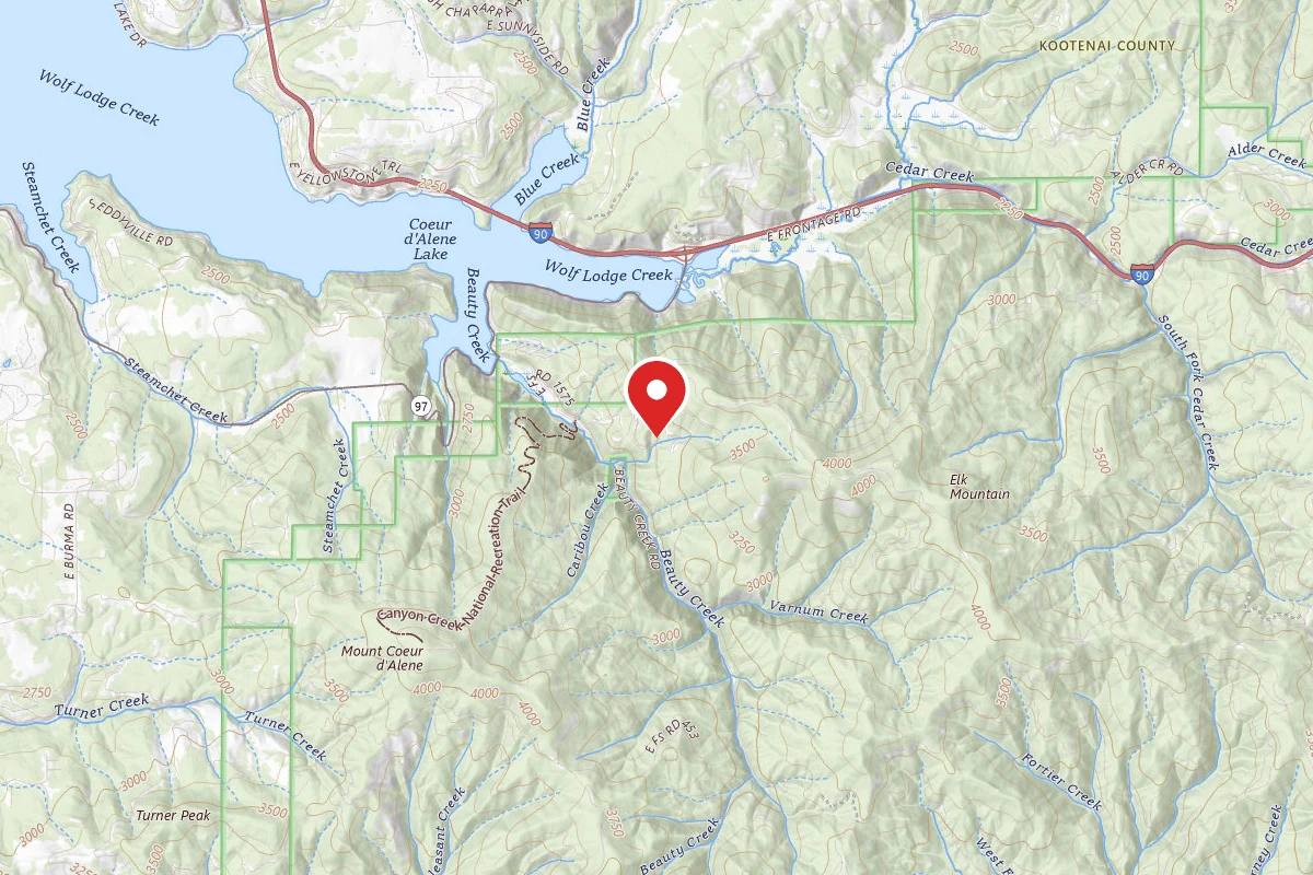 Idaho Panhandle Dispersed Campsite RD 1575 SITE 2B
