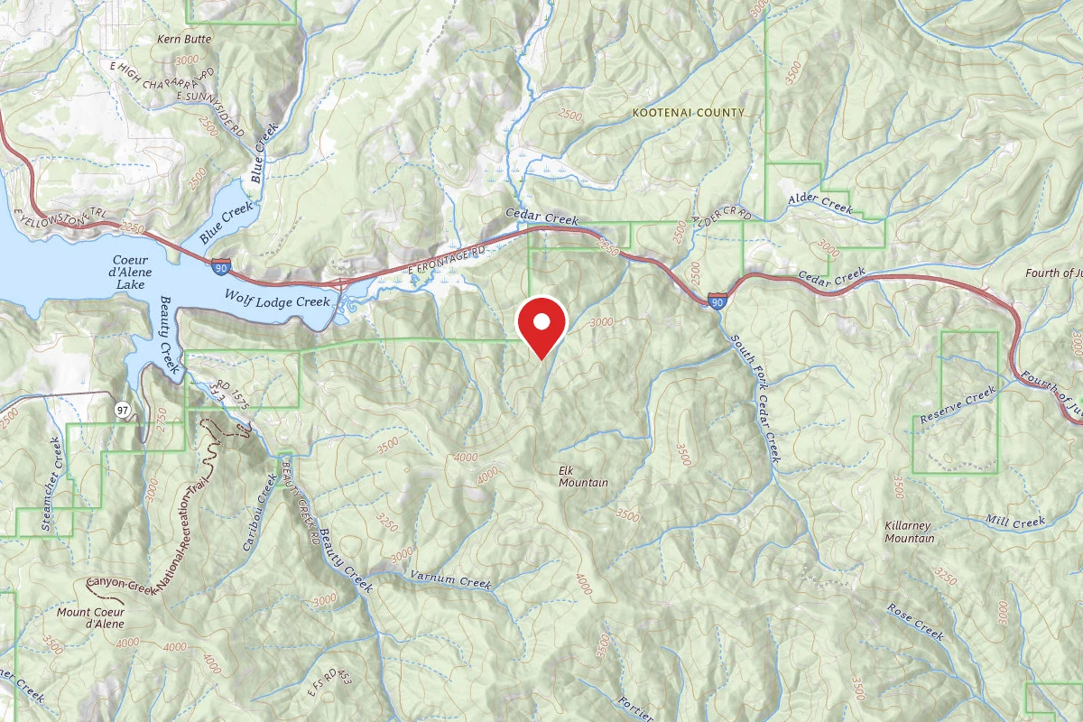 Idaho Panhandle Dispersed Campsite RD 1575 SITE 4A