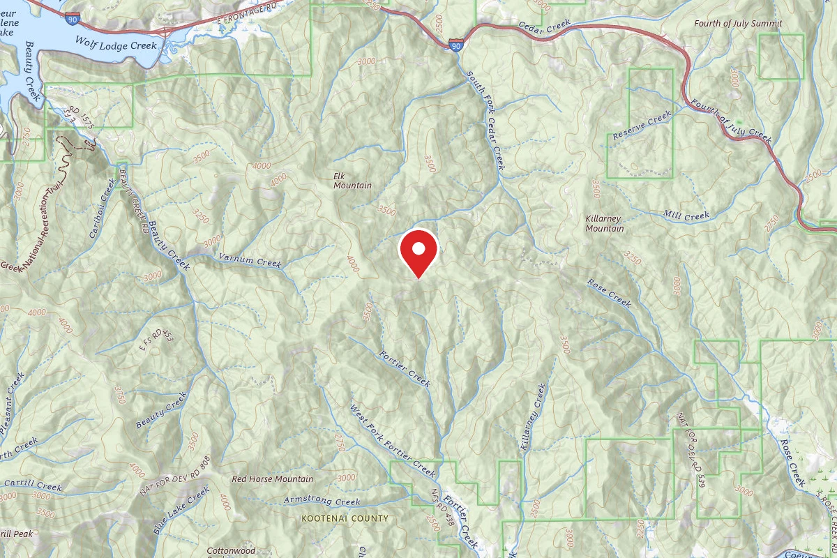 Idaho Panhandle Dispersed Campsite ROAD 1597 SITE 1