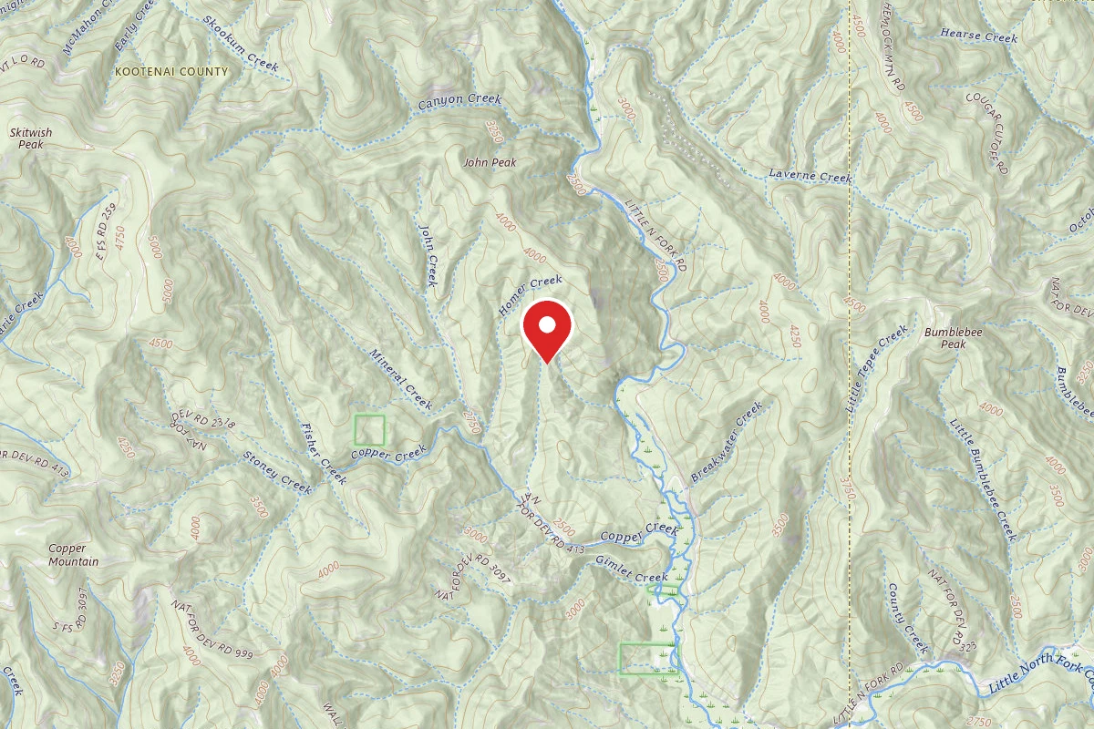 Idaho Panhandle Dispersed Campsite RD 1604 SITE 2