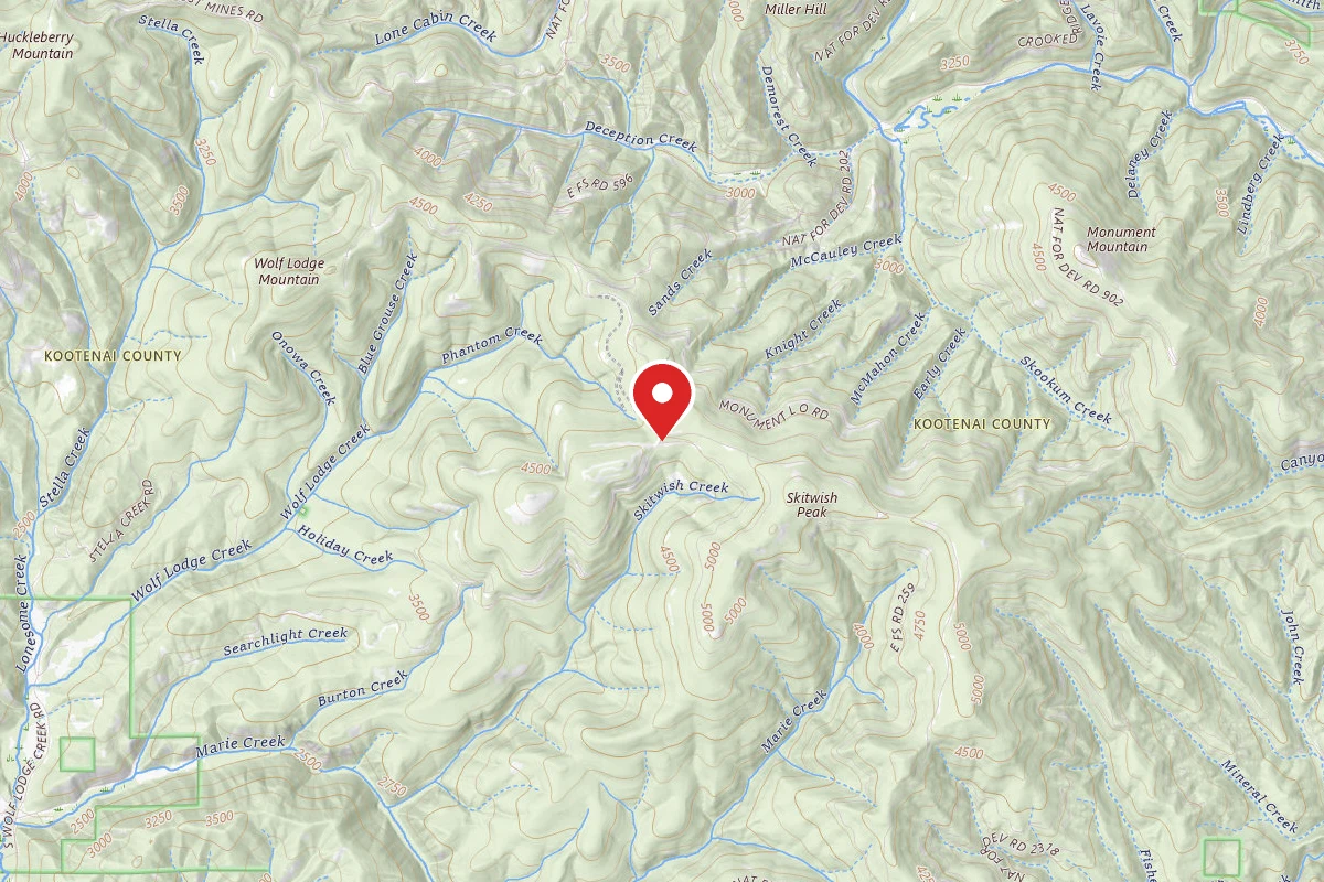 Idaho Panhandle Dispersed Campsite RD 202 SITE 10