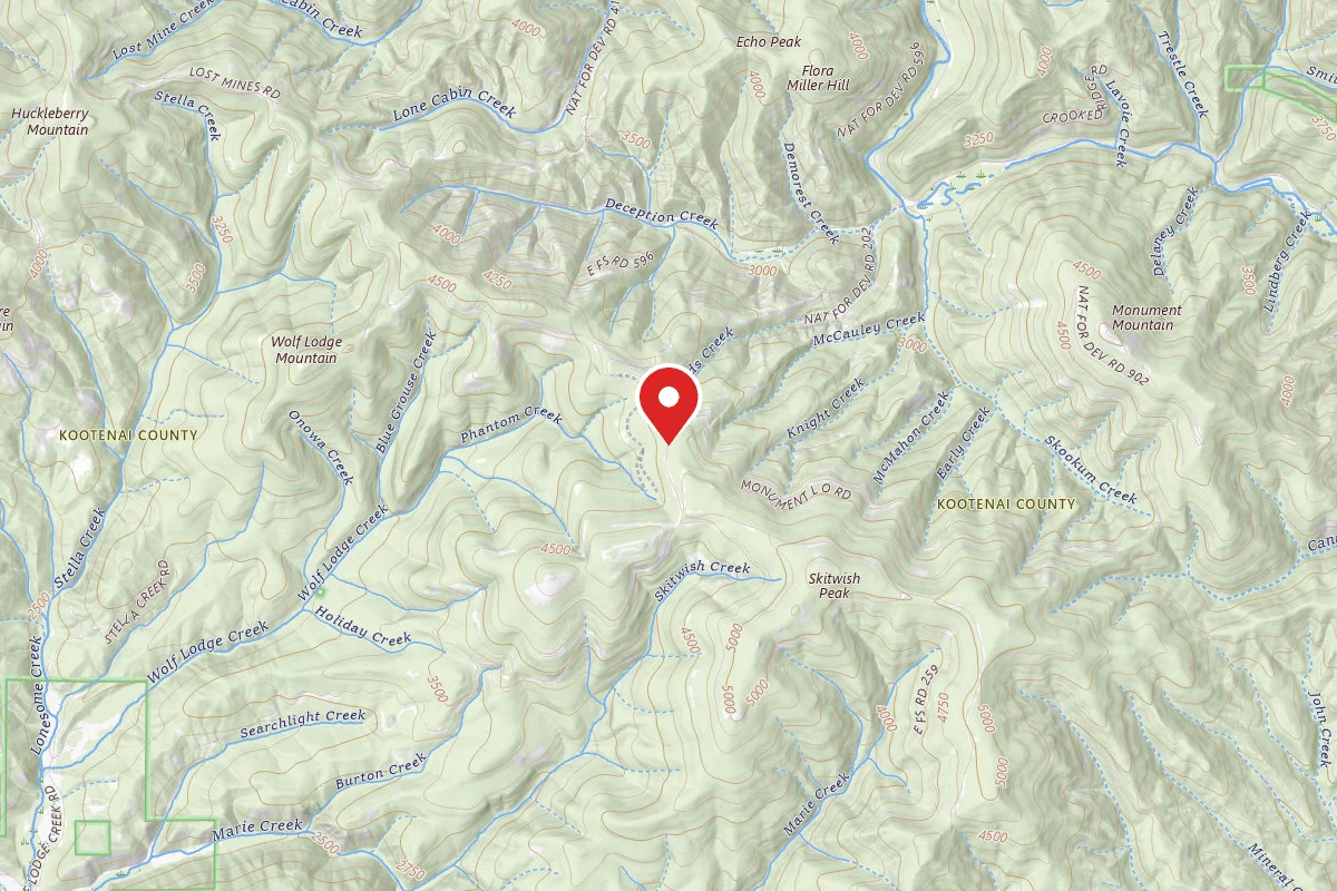 Idaho Panhandle Dispersed Campsite RD 202 SITE 12