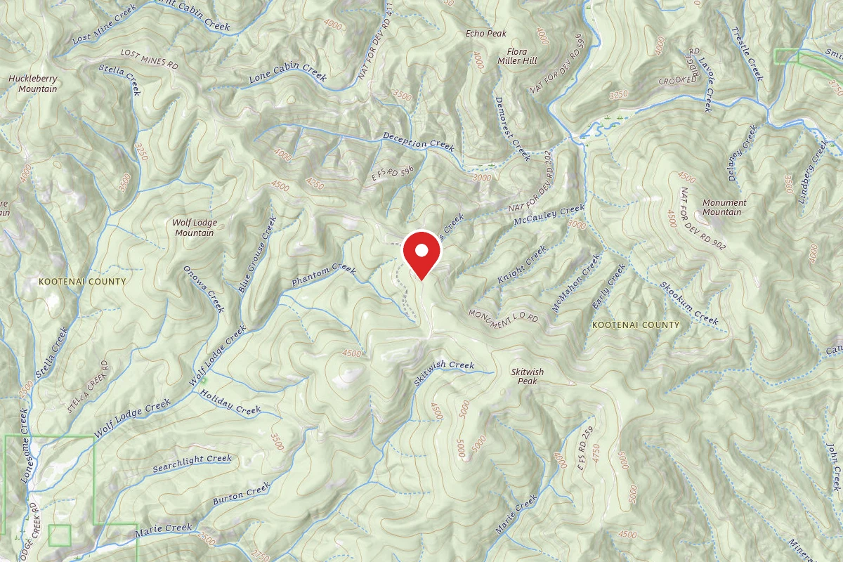 Idaho Panhandle Dispersed Campsite RD 202 SITE 13