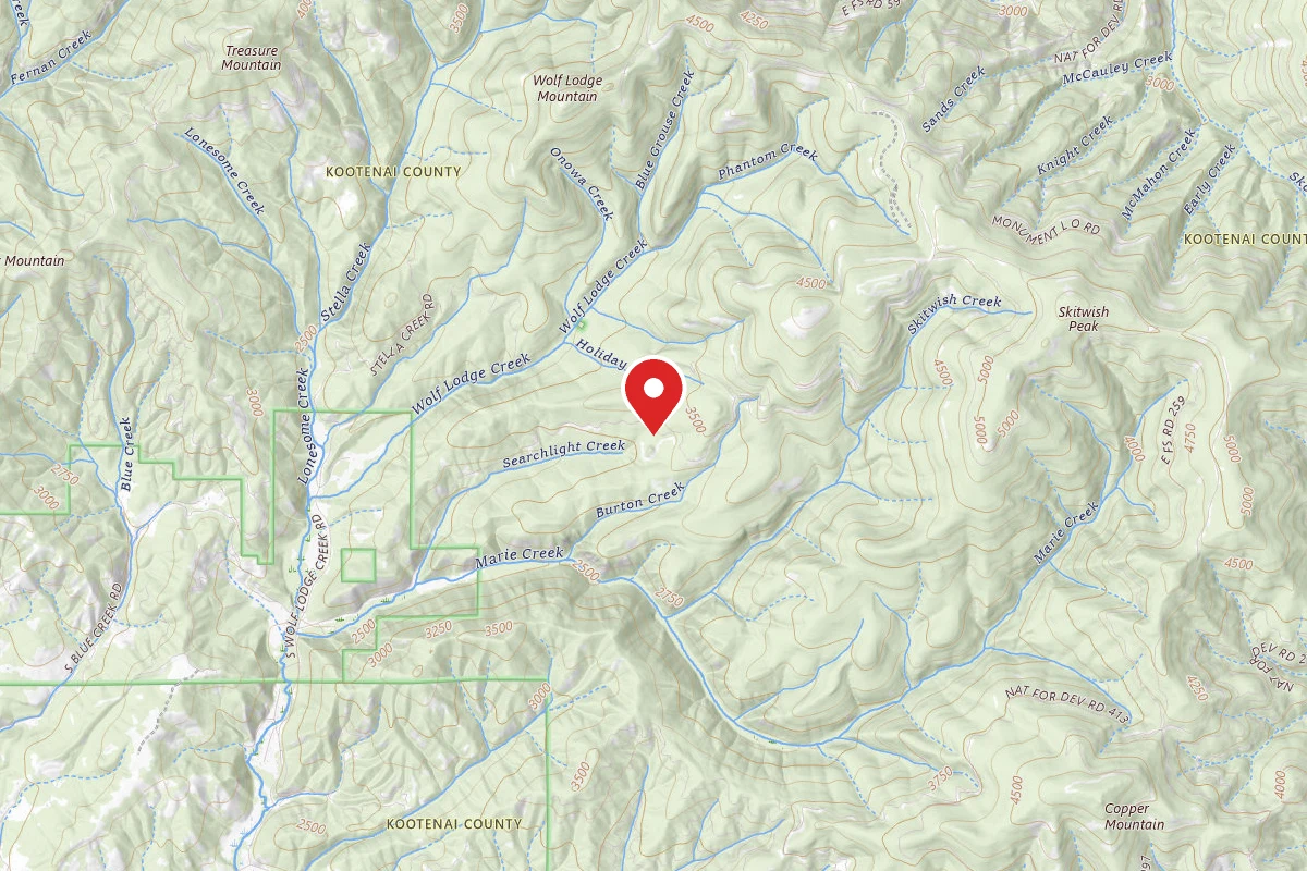 Idaho Panhandle Dispersed Campsite RD 202 SITE 2