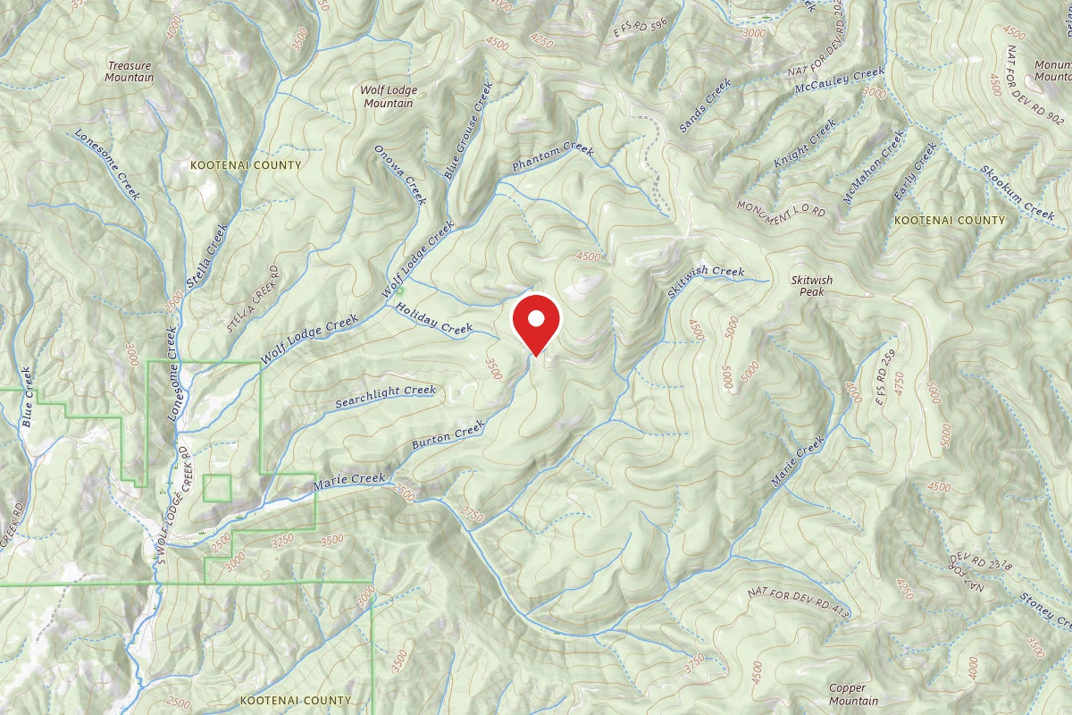 Idaho Panhandle Dispersed Campsite RD 202 SITE 4