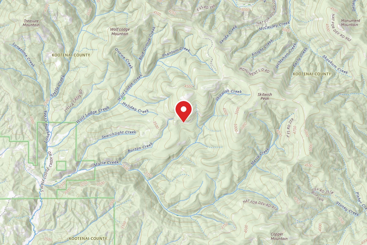 Idaho Panhandle Dispersed Campsite RD 202 SITE 5