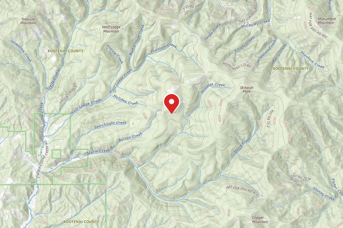 Idaho Panhandle Dispersed Campsite RD 202 SITE 6