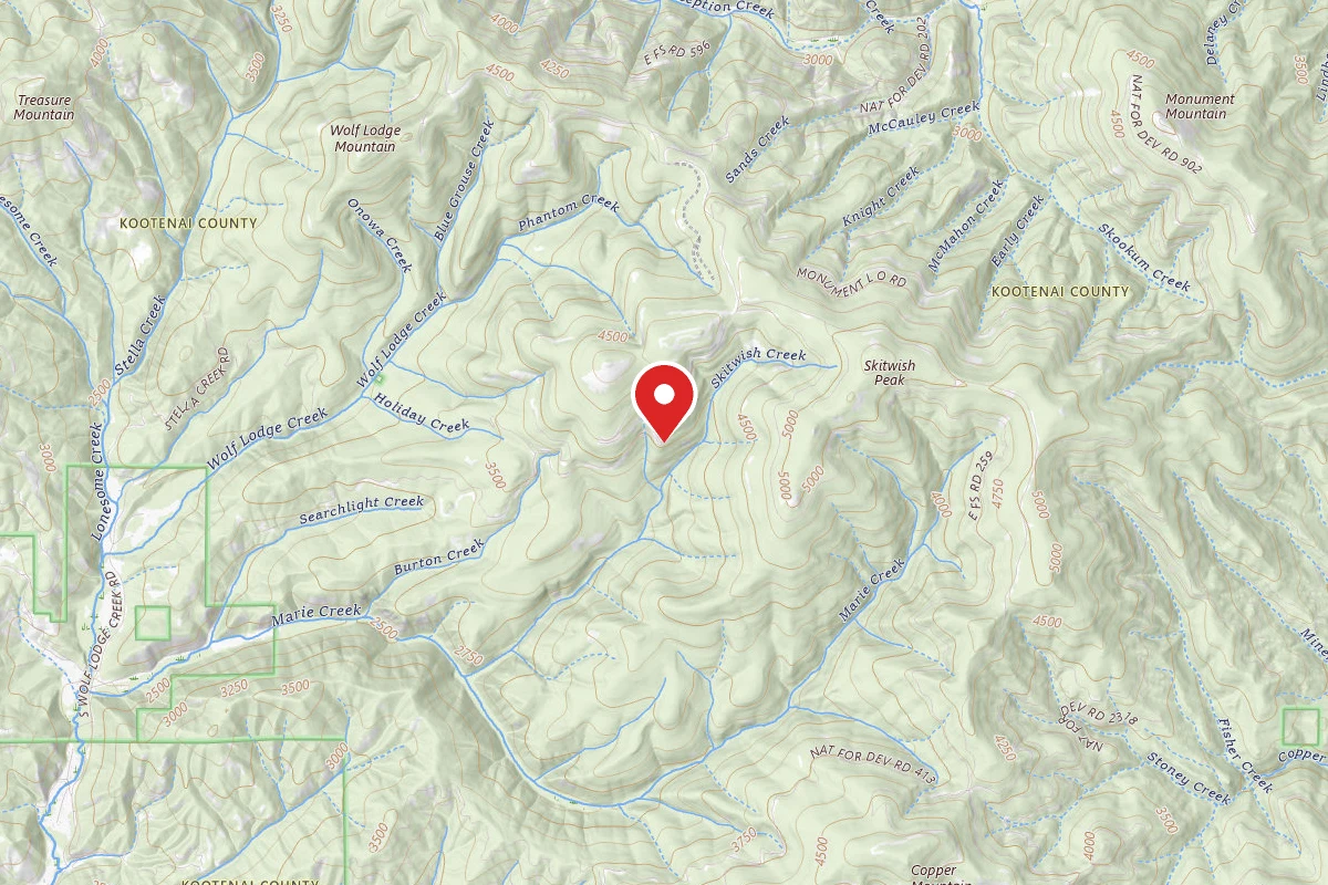 Idaho Panhandle Dispersed Campsite RD 202 SITE 7
