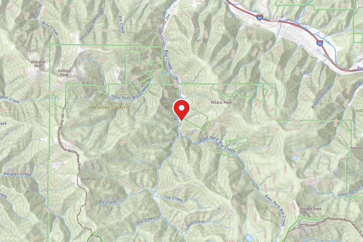 Idaho Panhandle Dispersed Campsite RD 2354 MM 8.0