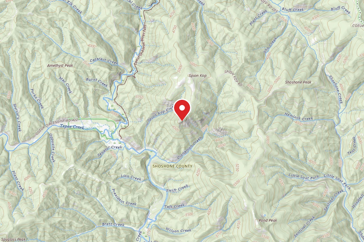 Idaho Panhandle Dispersed Campsite RD 2360 SITE 10