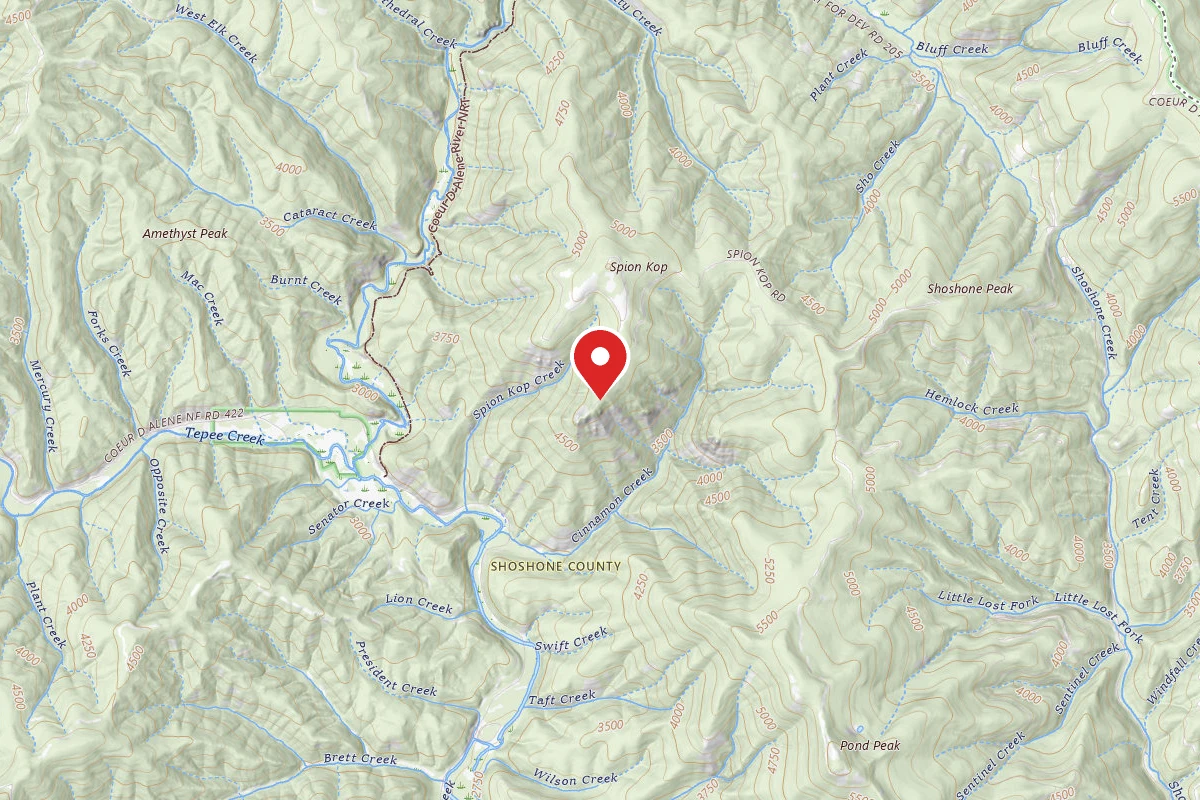 Idaho Panhandle Dispersed Campsite RD 2360 SITE 8