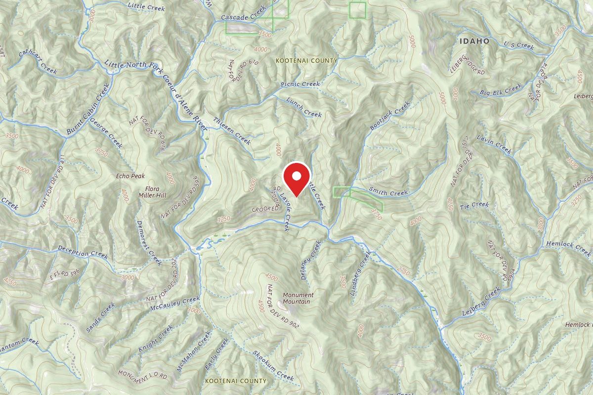 Idaho Panhandle Dispersed Campsite RD 258 SITE 1