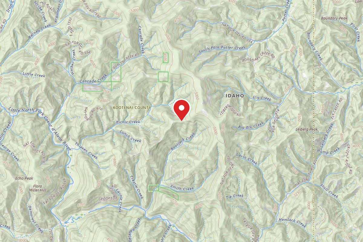 Idaho Panhandle Dispersed Campsite RD 258 SITE 10