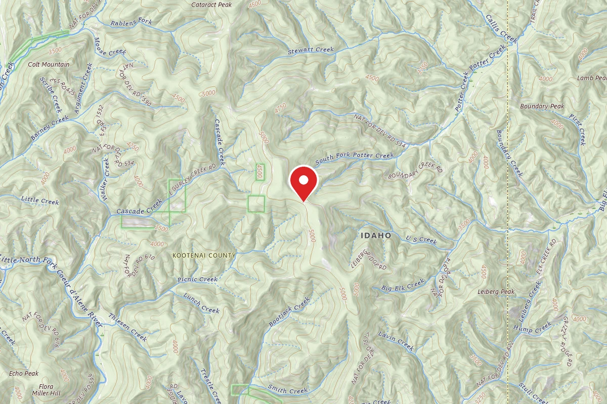 Idaho Panhandle Dispersed Campsite RD 258 SITE 11
