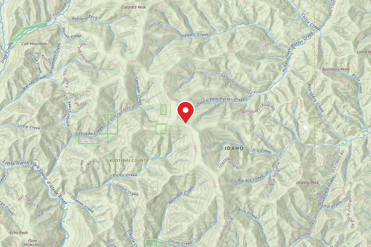 Idaho Panhandle Dispersed Campsite ROAD 258 SITE 12