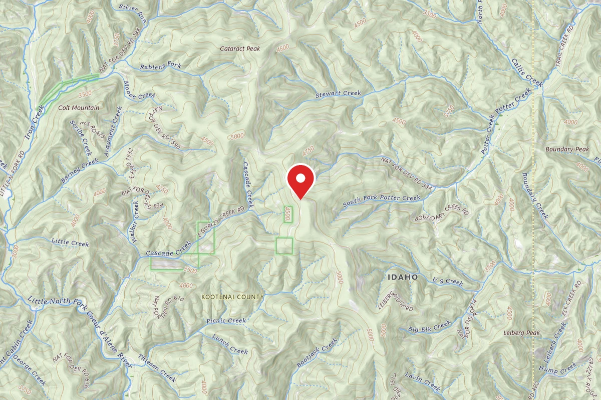 Idaho Panhandle Dispersed Campsite ROAD 258 SITE 13
