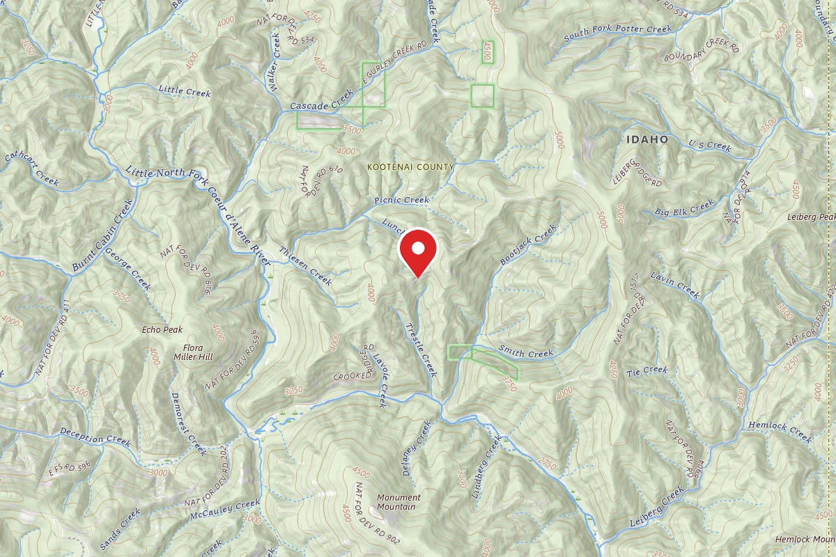 Idaho Panhandle Dispersed Campsite RD 258 SITE 4