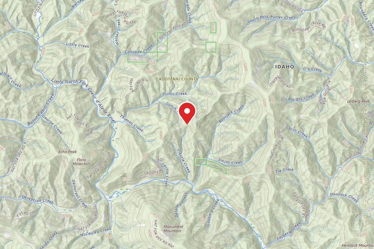 Idaho Panhandle Dispersed Campsite RD 258 SITE 5