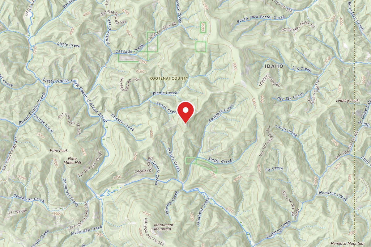 Idaho Panhandle Dispersed Campsite RD 258 SITE 6