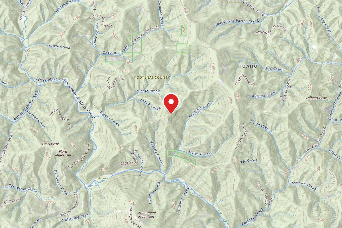 Idaho Panhandle Dispersed Campsite RD 258 SITE 7