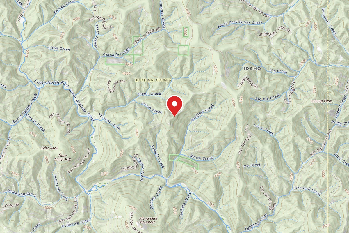 Idaho Panhandle Dispersed Campsite RD 258 SITE 8