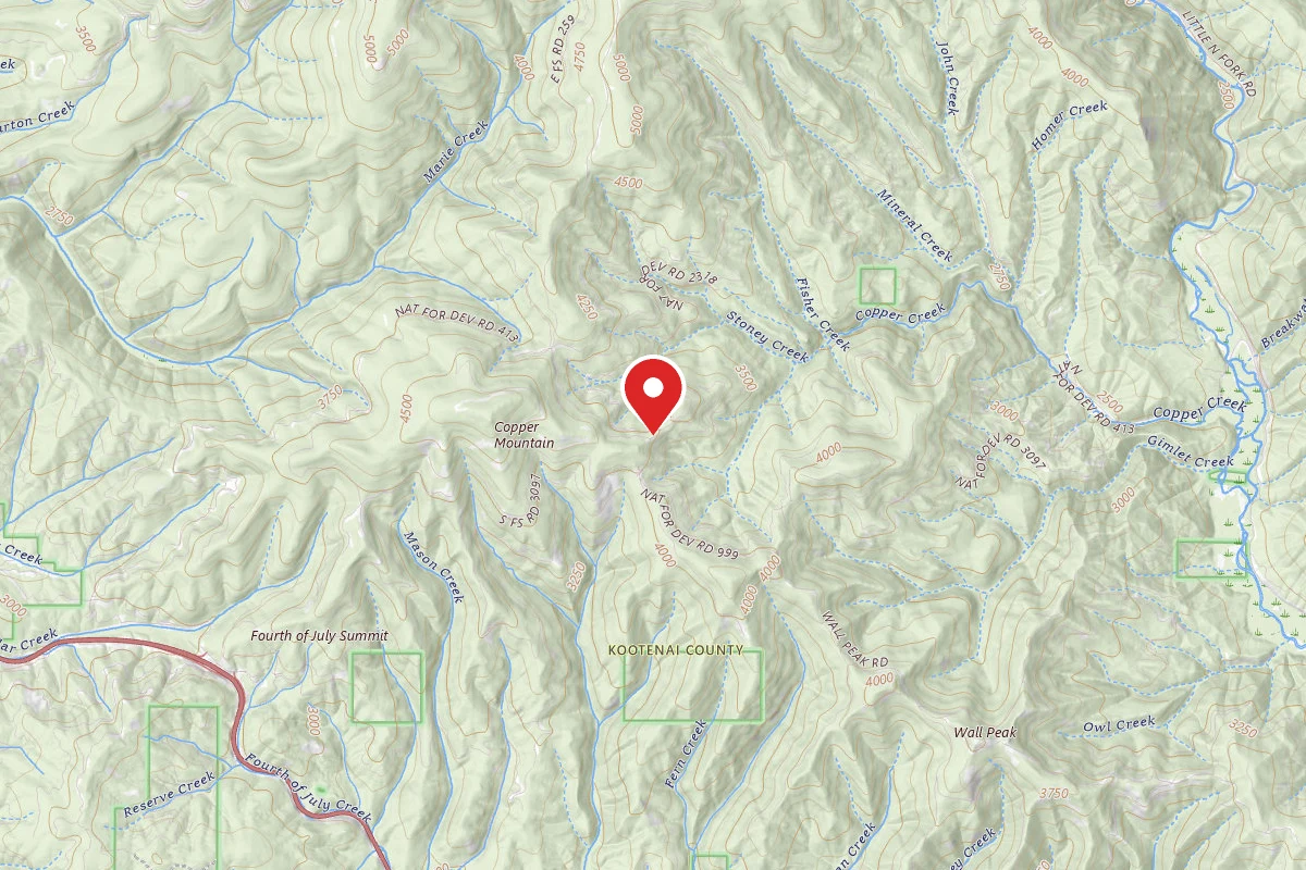 Idaho Panhandle Dispersed Campsite RD 259 SITE 1