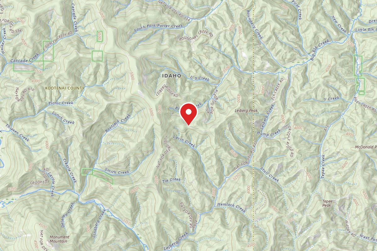 Idaho Panhandle Dispersed Campsite RD 261 SITE 1