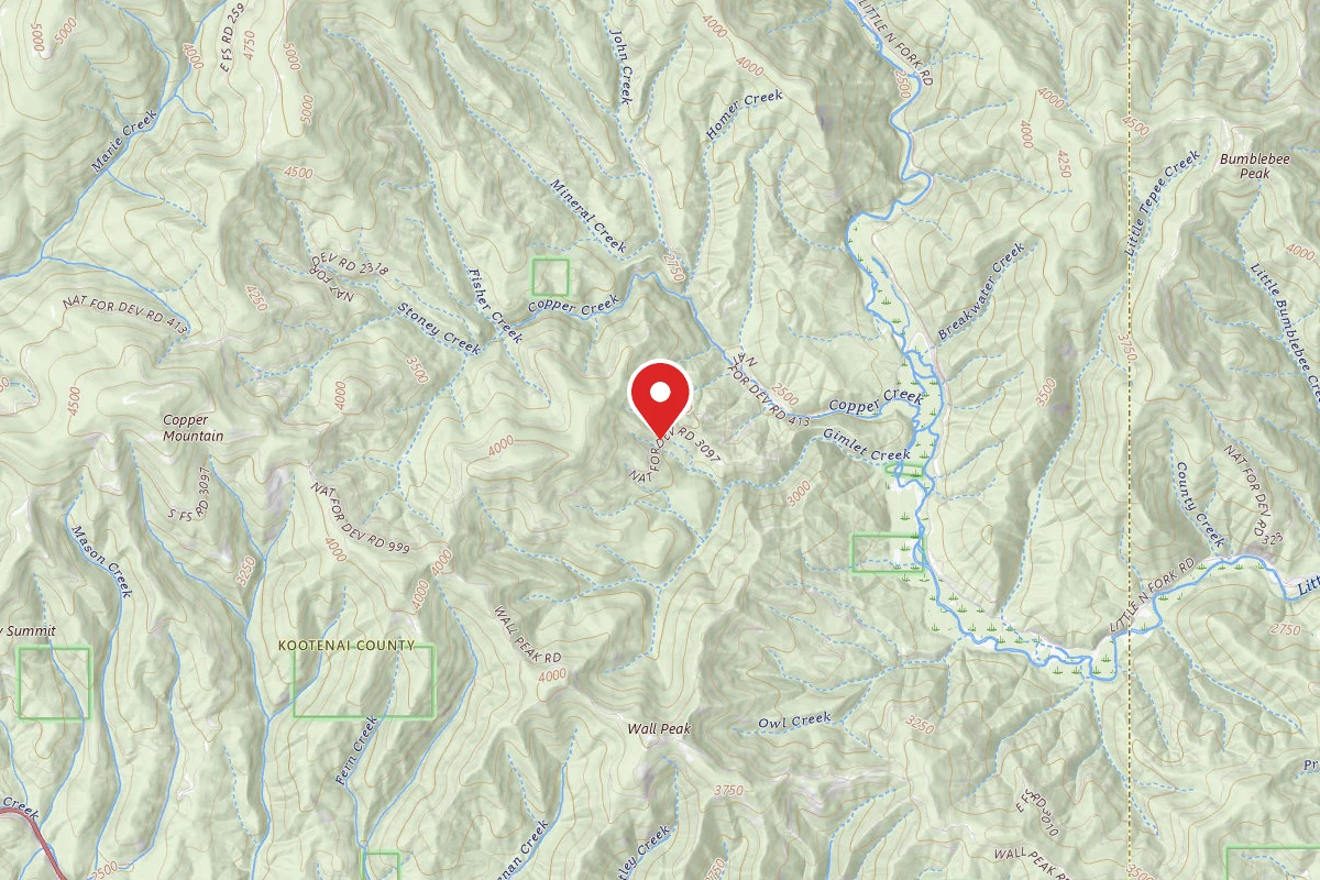 Idaho Panhandle Dispersed Campsite RD 3097 SITE 3