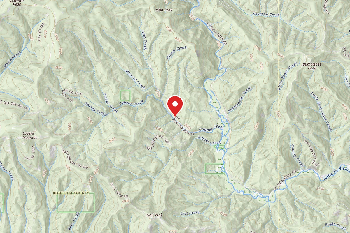 Idaho Panhandle Dispersed Campsite RD 413 SITE 10