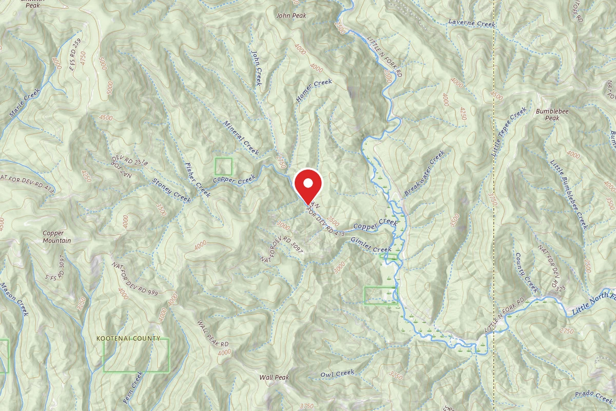 Idaho Panhandle Dispersed Campsite RD 413 SITE 11