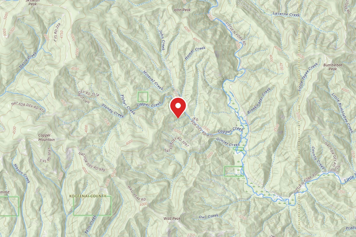 Idaho Panhandle Dispersed Campsite RD 413 SITE 12
