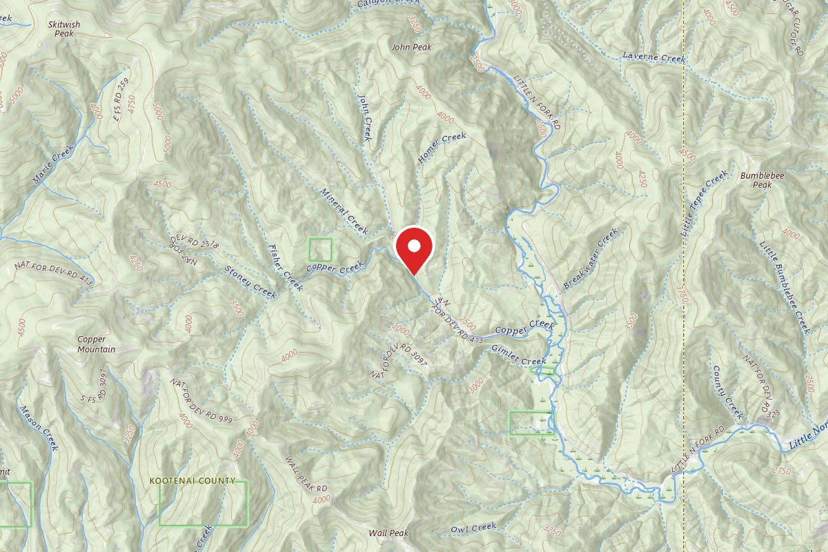 Idaho Panhandle Dispersed Campsite RD 413 SITE 13