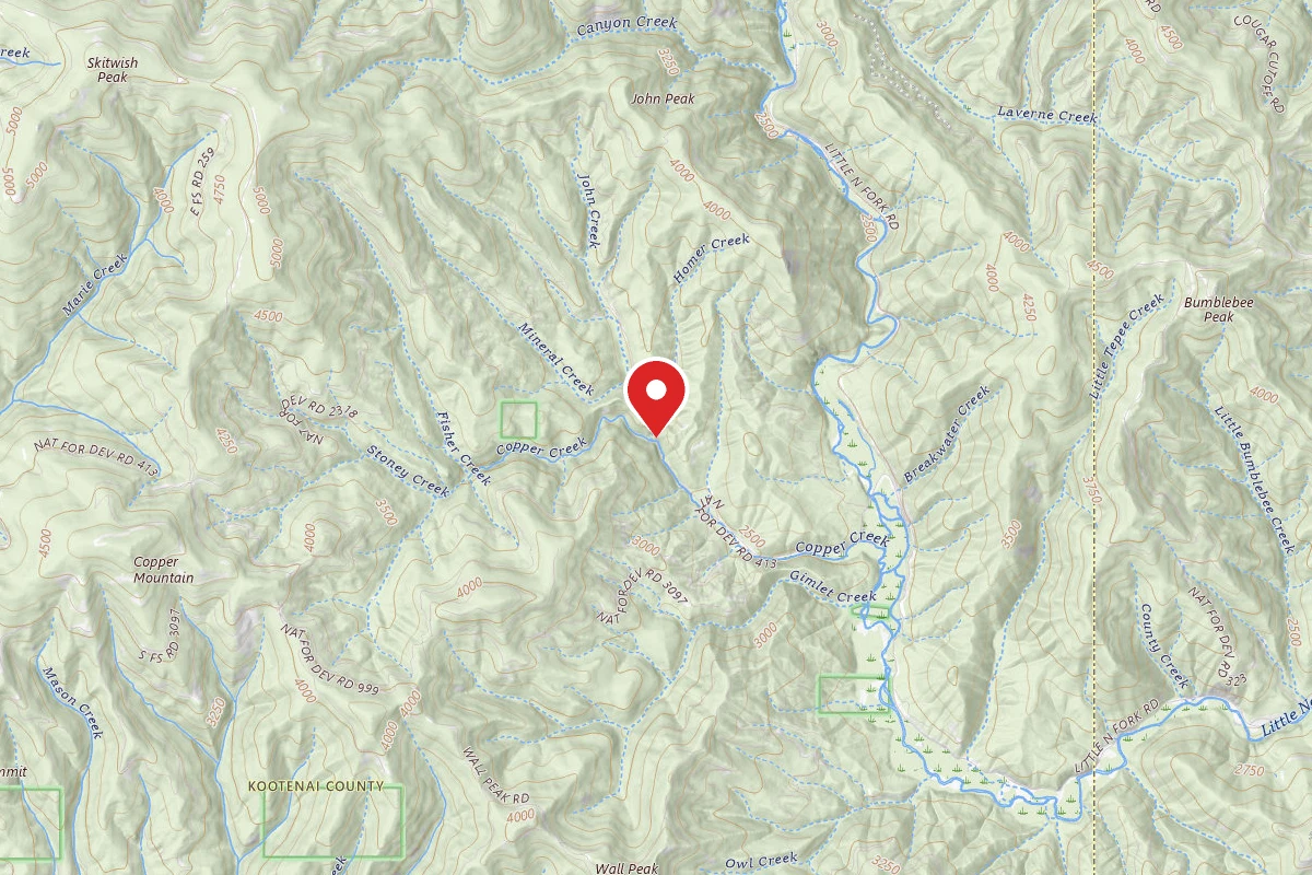 Idaho Panhandle Dispersed Campsite RD 413 SITE 14