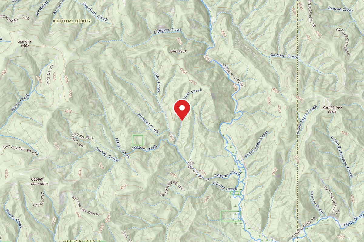 Idaho Panhandle Dispersed Campsite RD 413 SITE 15