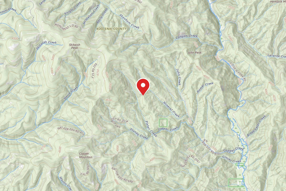 Idaho Panhandle Dispersed Campsite RD 413 SITE 17