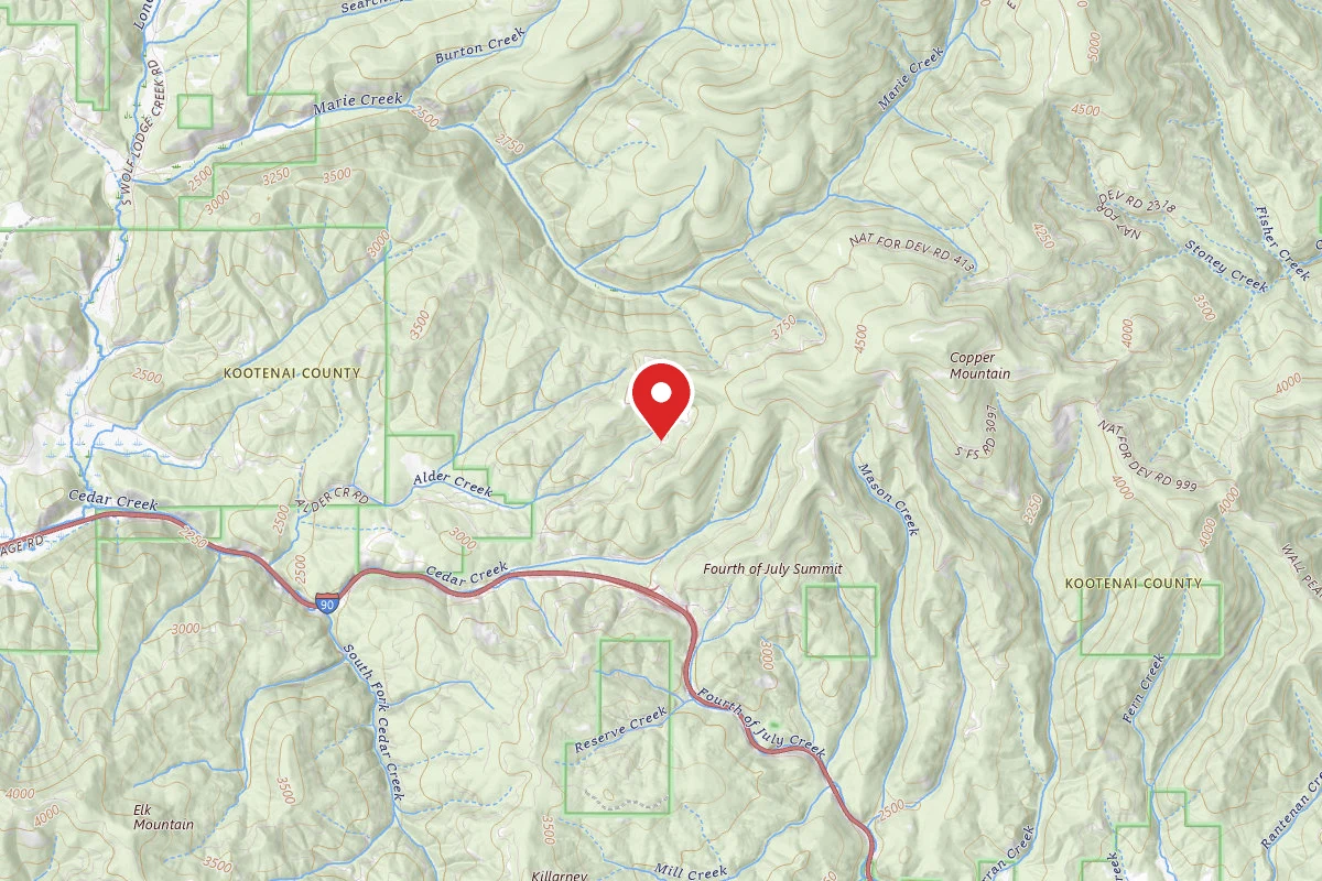 Idaho Panhandle Dispersed Campsite RD 413 SITE 17