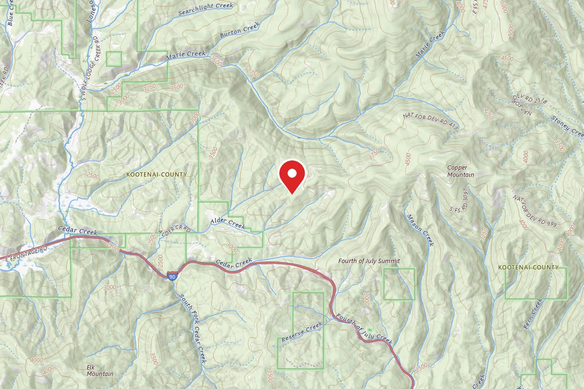 Idaho Panhandle Dispersed Campsite RD 413 SITE 19