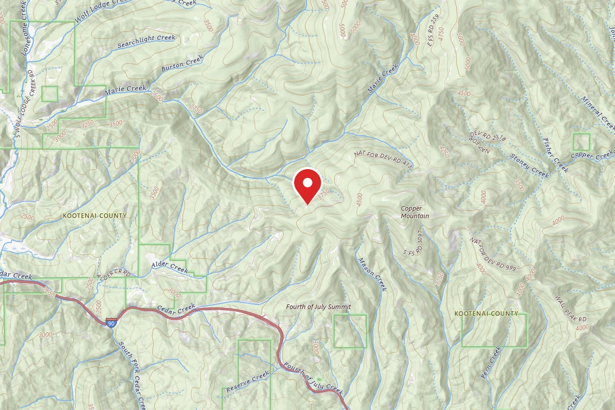 Idaho Panhandle Dispersed Campsite RD 413 SITE 20